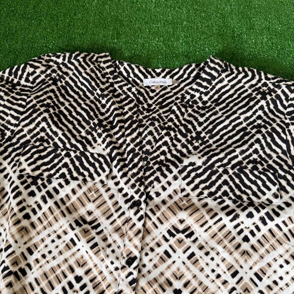 Calvin Klein Long Sleeve Button Front Mandarin Collar Tunic Shirt Plus Size 2X - Picture 5 of 12